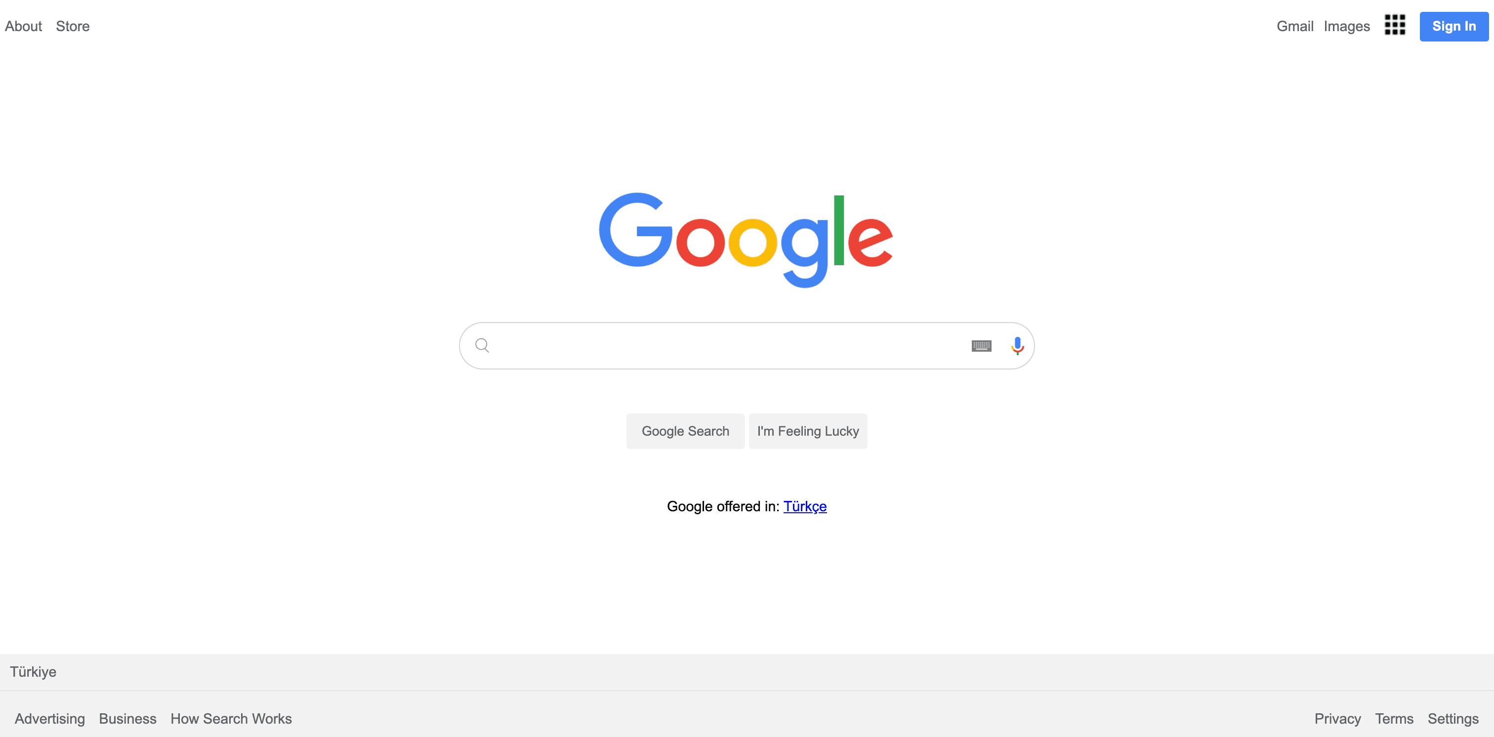Google Landing Page